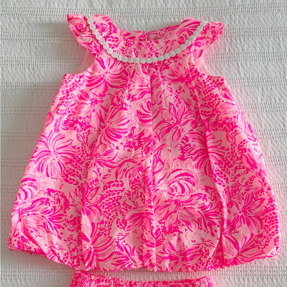 LIKE NEW! Lilly Pulitzer Pink Baby Dress with Bloomers